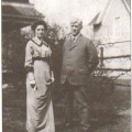 Elmer and Mary Woodward outside their home at 817 Haskell Ave  Rockford Ill 